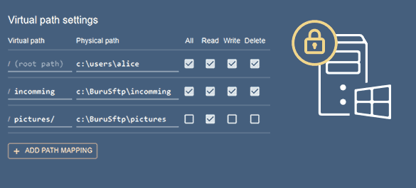 screenshot of Rebex Buru SFTP Server